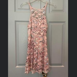 Pink flowered dress